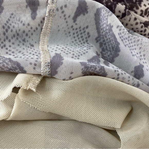 &otherstories Tan Black Snake Print Ruched Mini Dress, Size 0 - Picture 8 of 8